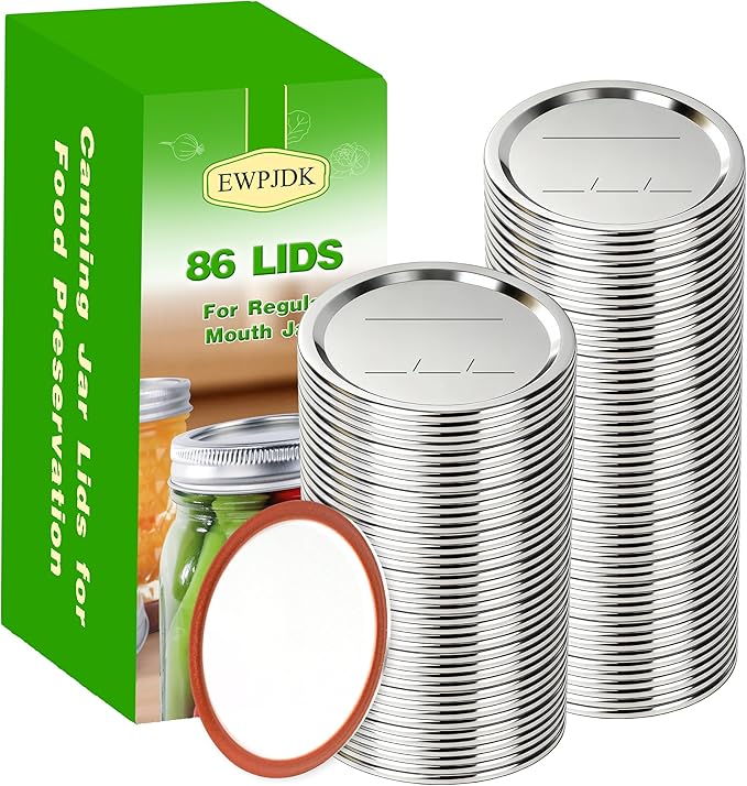 86PCS Canning Lids For Mason Regular Mouth, Jars Lids Mason Jars For Canning Food Fruits DIY Jam (70mm, 86Lids for Wide Mouth Jar)