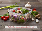 NYHI 40 Pack Square Clear Deli Containers with Lids Disposable BPA Free Square Plastic Food Storage Containers with Lids Airtight for Meal Prep Take Out Kitchen (32 oz)