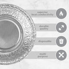PLASTICPRO 4.5'' Inch Round Tin Foil Pans Disposable Aluminum, Freezer & Oven Safe Pack of 20