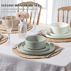 E-far Stoneware Dinnerware Sets, 12-Piece Plates and Bowls Dish Set for 4, Kitchen Modern Dinning Ware, Chip and Scratch Resistant, Microwave & Dishwasher Safe, Speckled Multicolor