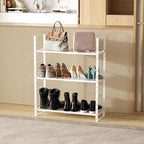 Expandable Spice Rack, Stackable Metal Pantry Storage Shelves Stand, Adjustable Height Cabinet Shelf Organizer Racks(1PACKS/WHITE,LARGE)