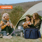 OPUX Soft Cooler Bag, Insulated Collapsible Lunch Cooler Tote for Men Work Camping Beach Travel, Portable Soft Sided Leakproof Waterproof Large Lunch Bag Box with Shoulder Strap 40 Cans, Heather Navy