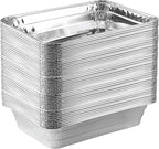PLASTICPRO Disposable 2 LB Aluminum Takeout Tin Foil Baking Pans 6'' X 8'' X 2'' Inch Bakeware - Cookware Perfect for Baking Cakes,Brownies,Bread, Meatloaf, Lasagna, or Lunchbox, Pack of 50
