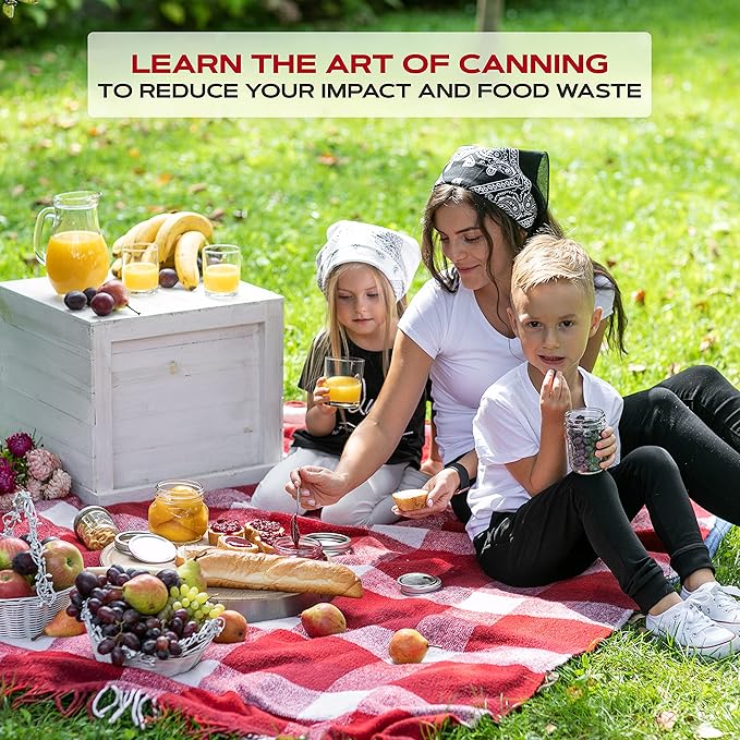 FORJARS - Wide Mouth Canning Lids, 24-Pack – Create Airtight Seals on Mason Jars to Preserve Food for Meal Prep & Emergency Food Storage – 3.4 In. Metal Lids with Silicone Seals – Canning Supplies