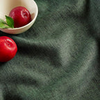 Solino Home Linen Cloth Tablecloth 52 x 52 Inch - 100% Pure Linen Forest Green Square Tablecloth - Athena, Machine Washable Table Throw for Fall, Autumn