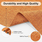 Homaxy Cloths Placemats for Dining Table Set of 4, Heat Resistant Washable Cotton Linen Blend Table Mats, Ideal for Kitchen Party Dining Decoration, 13" x 19", Orange