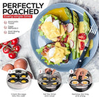 AVACRAFT Egg Poacher, Stainless Steel Egg Poaching Pan, Poached Eggs Cooker Food Grade PFOA free