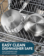 MICHELANGELO 1.5 Quart Saucepan with Steamer, Stainless Steel Saucepan with Lid, Triply Bottom Induction Compatible, Multipurpose Sauce Pot, Dishwasher Safe