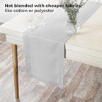 D'Moksha Homes Linen Silver Grey Table Runner 54 Inches - Classic Hemstitch, 100% Pure Linen Coffee Table Runner 14 x 54 Inch Ideal for Dresser Tables - Summer, Fall and Halloween