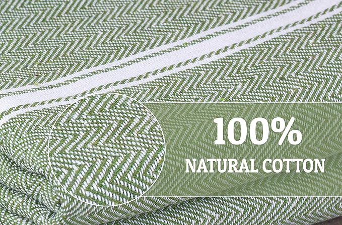 LANE LINEN Kitchen Towels Set - 100% Pure Cotton Dish Towels for Kitchen, Super Absorbent Kitchen Hand Towel, Tea Towels, Soft & Durable Dish Cloths, Pack of 6 – 14”x25”, Olive