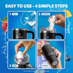 Cirkul 40oz. Carbon Stainless Steel Tumbler with Handle, All-Day StrawSip™, Double-Wall Insulated