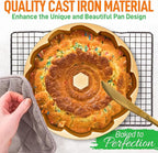 NutriChef 9-Inch Cake Pan - Heavy Die Cast Aluminum Cake Baking Mold with 2 Layers of Professional Nonstick Coating - Fluted Flow Design for Uniform Baking & Browning, Dishwasher Safe - Gold