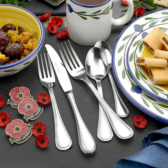 Pearl 20 Piece Set service for 4 stainless steel flatware 18/10 Silverware Made in USA