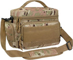 opux Tactical Lunch Box for Men, Camo Mens Insulated Lunch Bag for Adult, Leakproof Soft Lunch Cooler with MOLLE Mesh Side Pockets, Multicam Heavy Duty Lunchbox Pail for Work Women, Medium 10 Cans