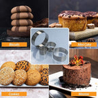 Cookie Cutter Set, 4 Pc. Kit, Measuring 2'', 3'', 4'' and 5'', Round Metal Baking Rings for Pastry, Biscuits, and Dough Cutting, Heavy Duty and Reusable, Multiple Sizes