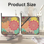 Vintage Mandala Floral Pot Holders 2 PCS for Kitchen, Heat Resistant Hot Pads for Cooking Grilling Baking BBQ, Pot Holders for Women Cook Essentials Accessories Home Microwave