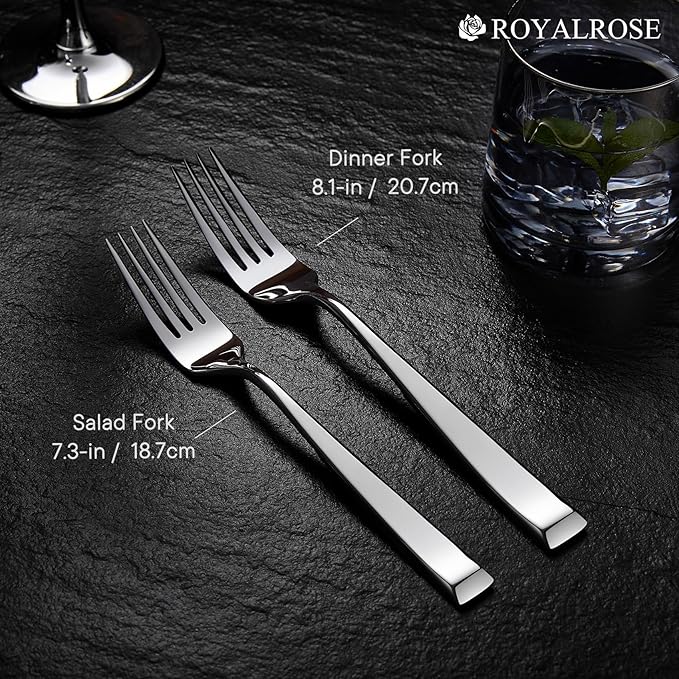 20-Piece Alexander Fine Silverware Set, Service for 4, 18/10 Stainless Steel, Well Made, Dishwasher Safe, Heavy Duty Flatware Set