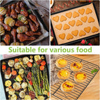 E-far Nonstick Baking Sheet with Rack Set, 16 x 12 x 1 Inch Cookie Sheet Baking Pan with Cooling Rack for Oven, Commercial Grade & Non-Toxic, Easy to Clean