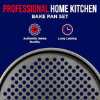 Non-Stick Pizza Pan with Holes - 13-Inch Perforated Pizza Crisper Carbon Steel Pizza Pan - 1 Round Pizza Trays PFOA PFOS and PTFE Free