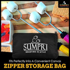 Smores Sticks For Fire Pit - Marshmallow Roasting Sticks For Campfire, Rotating Smore Sticks Set of 6 - Safe, Fun Telescoping Multicolored 34 Inch Hot Dog Sticks - SUMPRI Long Camping Skewers