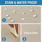 H.VERSAILTEX Linen Textured Table Cloths 54 x 70 Inch Premium Solid Tablecloth Spill-Proof Waterproof Table Cover for Dining Buffet Feature Extra Soft and Thick Fabric Wrinkle Free, Taupe