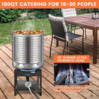 ARC 100QT Stainless Steel Seafood Boiling Kit, 200,000BTU Propane Burner for Outdoors Cooking, Large Stock pot w/Basket for Shrimp, Lobster, Crab Crawfish, Turkey Deep Fryer, Seafood Boil Pot 24GALLON