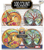 Supa Ant Wide Mouth Canning Lids (100pcs) Decorative Tin Canning Lids Wide Mouth (Wood Frame) Buckle Proof and Rust Proof - Perfect Fit Can Lid for Mason Jars Canning Supplies