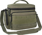 opux Tactical Lunch Box for Men, Olive Mens Insulated Lunch Bag for Adult, Leakproof Soft Lunch Cooler with MOLLE Mesh Side Pockets, Multicam Heavy Duty Lunchbox Pail for Work Women, Large, 18 Cans