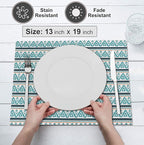 Ruvanti Placemats 100% Cotton 13x19 Inch, Dining Table Placemats Set of 6, Modern Place Mats for Dining Table Decor, Kitchen & Table Linens, Coffee Mat for Christmas Dinners - Kite