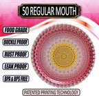 Supa Ant Thickest Canning Lids Regular Mouth (50 Pcs)Food Grade Tin Can Lids for Canned Food-Buckle Proof & Rust Proof Lid for Canning Kit for Regular Mouth Mason Jars(Knitted Crochet)Canning Supplies