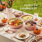 Redchef Ceramic Cookware Set, Removable Handle Pots and Pans Non-Stick, Rv Cookware Set, Non-Toxic Pots and Pans Set No PFAS, PTFE, PFOA, Detachable Pots and Pans, Dishwasher & Oven Safe (Pink)