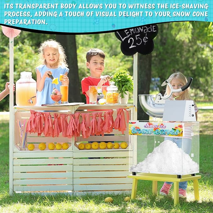 48L Snow Cone Machine, 500LB/H Commercial Shaved Ice Machine for Snow Cones, 300W Electric Fluffy Snow Cone Maker for Party, Suitable for Party Activities, Family Gatherings, Sale