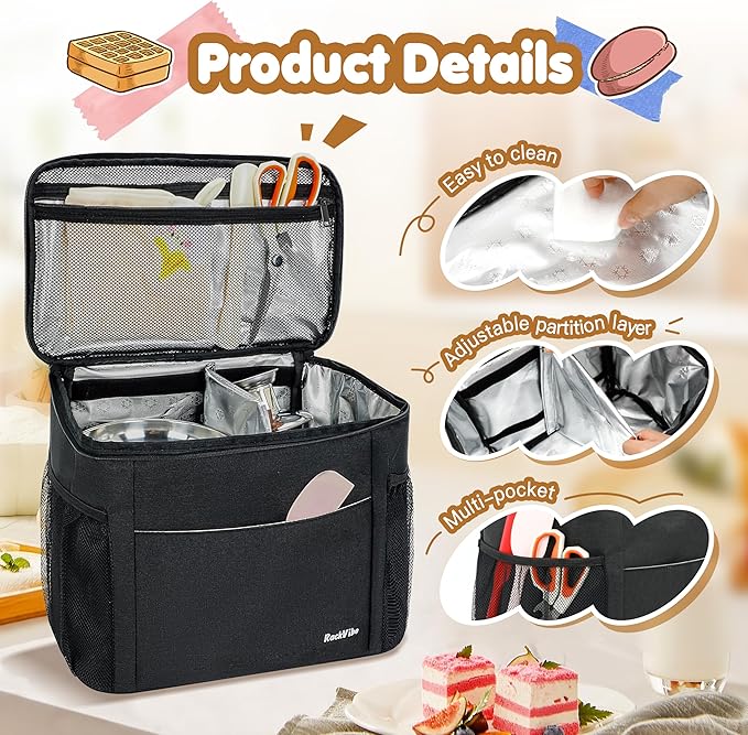 Chocolate Fountain Storage Bag, Compatible with Nostalgia 3/4-Tier Electric Chocolate Fondue Fountain Machine, Insulated Organizer with Adjustable Dividers for Fondue Fountain, Gifts Ideas (Bag Only)