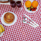 HappyPicnic Fitted Picnic Baskets Cooler Set for 4 Persons with Large Waterproof Picnic Blanket, Insulated Compartment and Cutlery Service Kit-Red