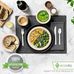 100% Compostable Knives - 500 Large Disposable Utensils (7 in.) Bulk Size Eco Friendly Durable and Heat Resistant Alternative to Plastic Knives with Convenient Tray