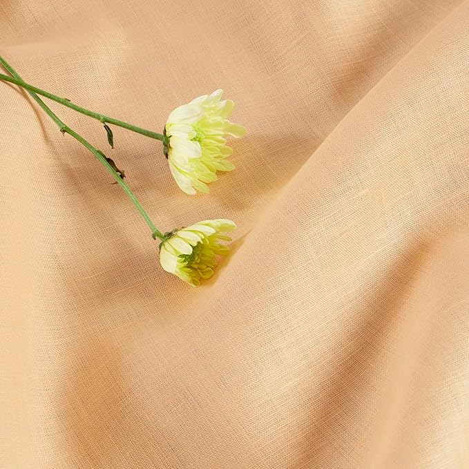 Solino Home Linen Table Runner 90 Inches Long - 100% Pure Linen Peach Table Runner 14 x 90 Inch for Summer - Fete