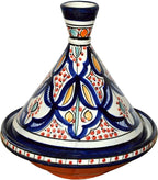 Moroccan Handmade Serving Tagine Exquisite Ceramic With Vivid colors Original 8 inches Across