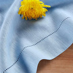 Solino Home Cornflower Blue Linen Tablecloth 60 x 90 Inch - 100% Pure Linen Hemstitch Table Cloth for Rectangle Tables - Classic Hemstitch, Machine Washable Tablecloth for Summer