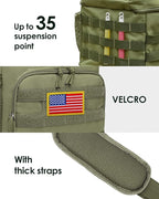 TACTICISM Tactical Lunch Box for Men, 12L MOLLE Lunch Bag Adult, Up to 8 Hours Insulated Lunchbox, Large Durable Leakproof Cooler with Detachable Water Bottle Pouch, for Work Camping Fishing, Green