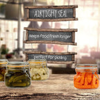 Galashield Glass Jars with Lids Food Storage Airtight Leak Proof Canisters Kitchen [17 oz] Clear