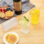 Large Vintage Hobnail Drinking Glasses Set of 6, 16oz Clear Highball Glasses Cups, Kitchen Water Glasses Cup, for Cocktail, Juice, Whiskey, Milk and Various Mixed Drinks