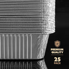 PLASTICPRO 25 Pack Aluminum Pans 9'' x 13" Disposable Pans with Covers Heavy Duty 10 lb Foil Pans for Baking and Cooking