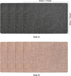 Myir JUN Placemats Set of 4, Dual Sided Faux Leather Indoor/Outdoor Mats - Square, Non-Slip, Washable (Gray Pink)