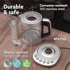 Vianté Electric Kettle With Infuser For Loose Leaf. Hot Tea Maker With Temperature Control And Automatic Shut Off. Tea Kettle With Brewing Programs. 1.5 Liters Capacity