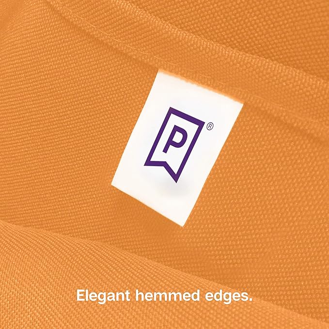 Gee Di Moda Rectangle Tablecloth - 90 x 132 Inch Orange Table Cloth for 6 Foot Table with Floor-Length Drop - Heavy Duty Washable Fabric - 6 Ft Buffet Table, Holiday Party, Wedding & Baby Shower