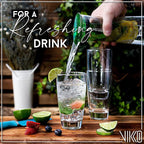 Vikko 16.4 Ounce Water Tumblers | Large All Purpose Drinking Glasses – Thick and Durable Construction – Beautiful Design – Heavy Base – Dishwasher Safe– Set of Six Tall Glass Tumblers