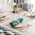 Home Brilliant Placemats Set of 4 Heat Resistant Dining Table Place Mats for Kitchen Table Party Dinner Decorations, 13 x 19 inches, Apricot Pink