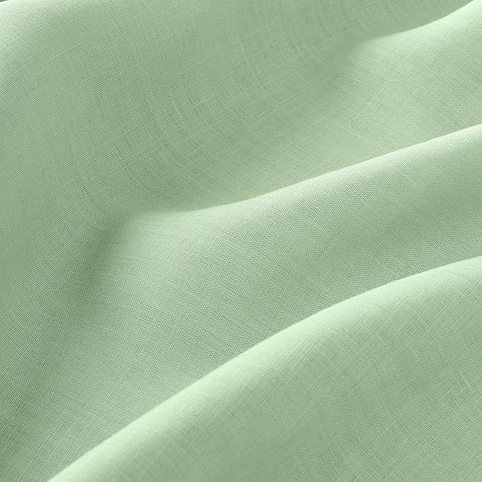 D'Moksha Homes Sage Green Linen Tablecloth for Rectangle Tables 60 x 140 Inch - Classic Hemstitch 100% Pure Linen Green Tablecloth - Machine Washable Cloth Table Cloth for Summer, Fall and Halloween