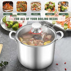 Herogo 12 Quart 18/10 Stainless Steel Stock Pot with Lid, Large Heavy Duty Soup Pot Compatible with Electric, Gas, Induction and Gas Cooktops, Dishwasher Safe