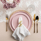 AmorArc Ceramic Dinner Plates Set of 6,10.0 Inch Matte Stoneware Plates for Kitchen,Modern Flat Dinnerware Dishes Set,Microwave& Dishwasher Safe, Scratch Resistant, Matte Pink